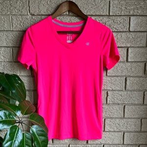 Champion Women Work Out Shirt Neon Pink size Medium